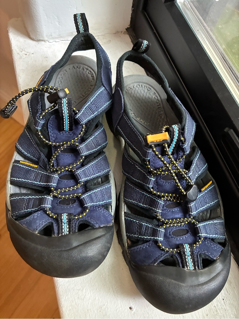 Keen Navy and Yellow Athletic Closed-Toe Sandals